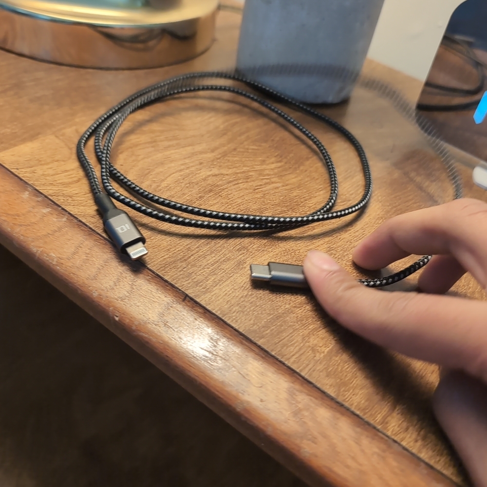 Lighting To Usb-c Black Charging Cable